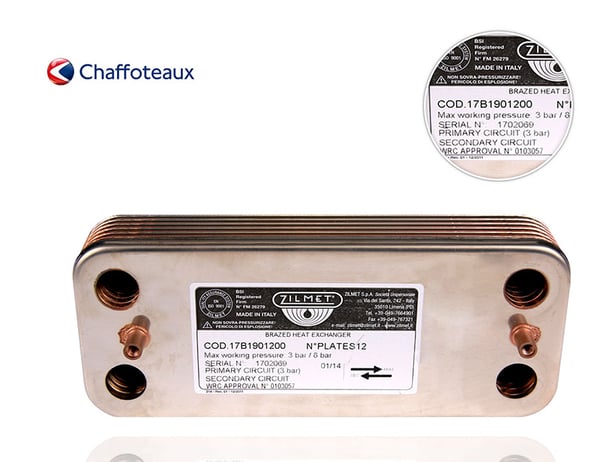 02 Intercambiador de calor de placas marca Chaffoteaux-Ferroli-Hergom-20000kcal-sin racores_A la venta en Suner