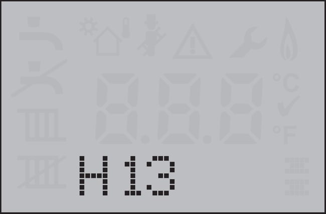 03 Ilustracion del codigo H13 en una caldera Junkers Cerapur Excellence Compact