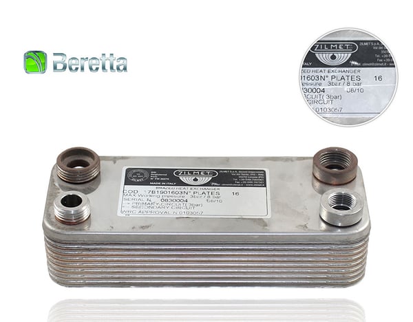 03 Intercambiador de calor de placas marca Beretta-Riello-mh-20000kcal_A la venta en Suner