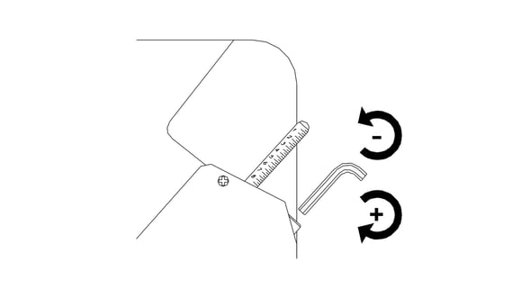 04 Sentidos de giro del tornillo del quemador para regular la cantidad de aire de la combustion en un quemador Domusa Domestic