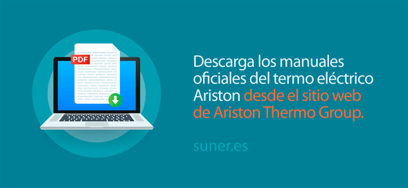 07 Descarga la documentación oficial del termo eléctrico Ariston desde el sitio web oficial de Ariston_Distribuciones Suner